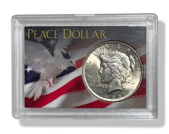Authentic-1922-P Peace Dollar Superb Silver Coin , High grade (AU/BU) W/H.E. Harris Case holder