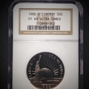 1986 S Proof commemorative Statue of Liberty Half Dollar NGC Graded PF69 UCAM PR
