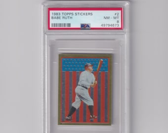 1983 Babe Ruth Topps Stickers #2 PSA 8 NM-Mt Yankees HOF-Rare
