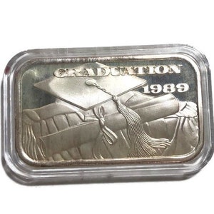 1989 SilverTowne Mint Graduation Silver Art Bar -Rare
