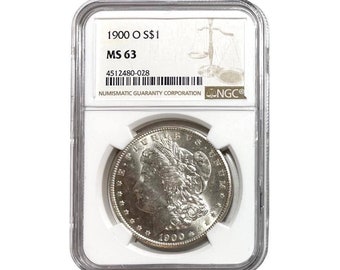 Certified  1900-O Morgan Silver Dollar NGC MS63 Beauty, Exact Coin-Rare