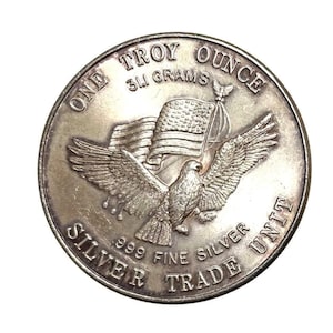 One troy ounce .999 fine silver coin - Etsy 日本