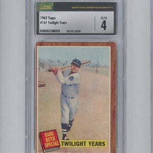 Original 1962 Topps Babe Ruth Twilight Years # 141 Yankees CSG TB/EX 4