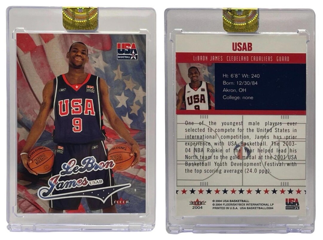2004 Fleer Skybox USA Basketball #USAB Lebron James Rookie Card