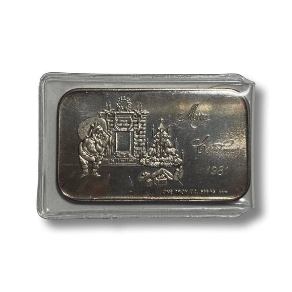 Vintage 1981 Merry Chrismas .999 Fine Silver Art Bar - Rare - Etsy