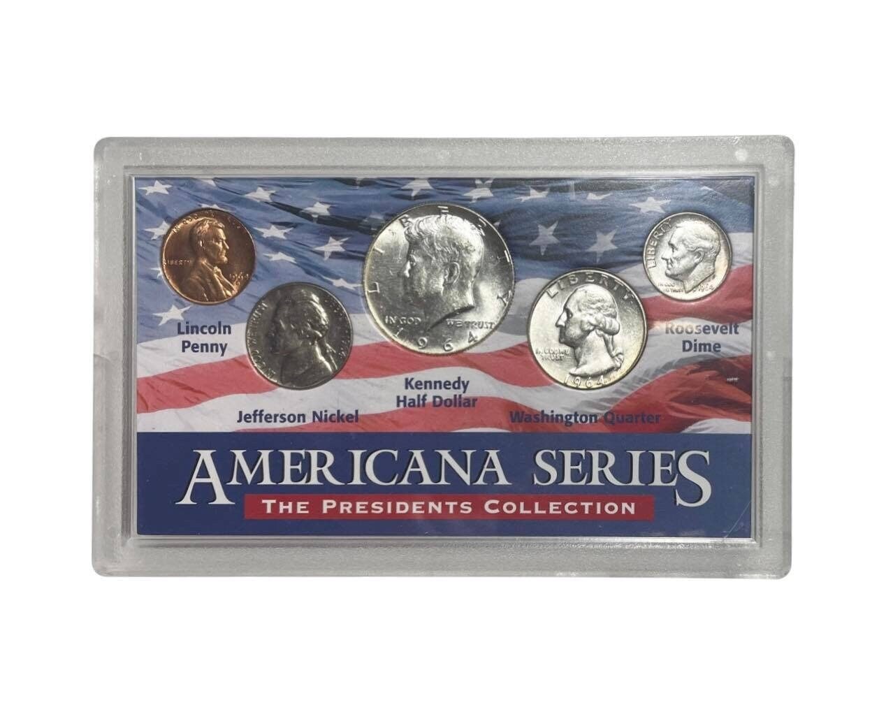 1964年 アメリカ合衆国 クオーター 4枚セット 1964 AMERICANA SERIES Silver President Collection US Flag Set