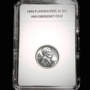 1943-P WWII Emergency Issue Steel Lincoln Cent Uncirculated grade "A+" condition BU