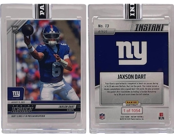 2025 Panini Instant NFL #13 Jaxson Dart Debut  New York Giants Rookie Card (RC)