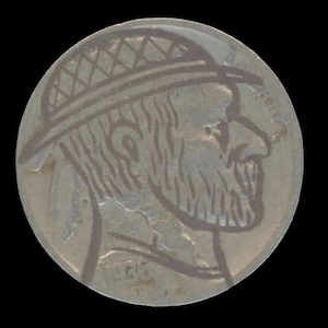 RARE - 1936 Hand Engraved - HOBO NICKEL Buffalo - Highly collectible