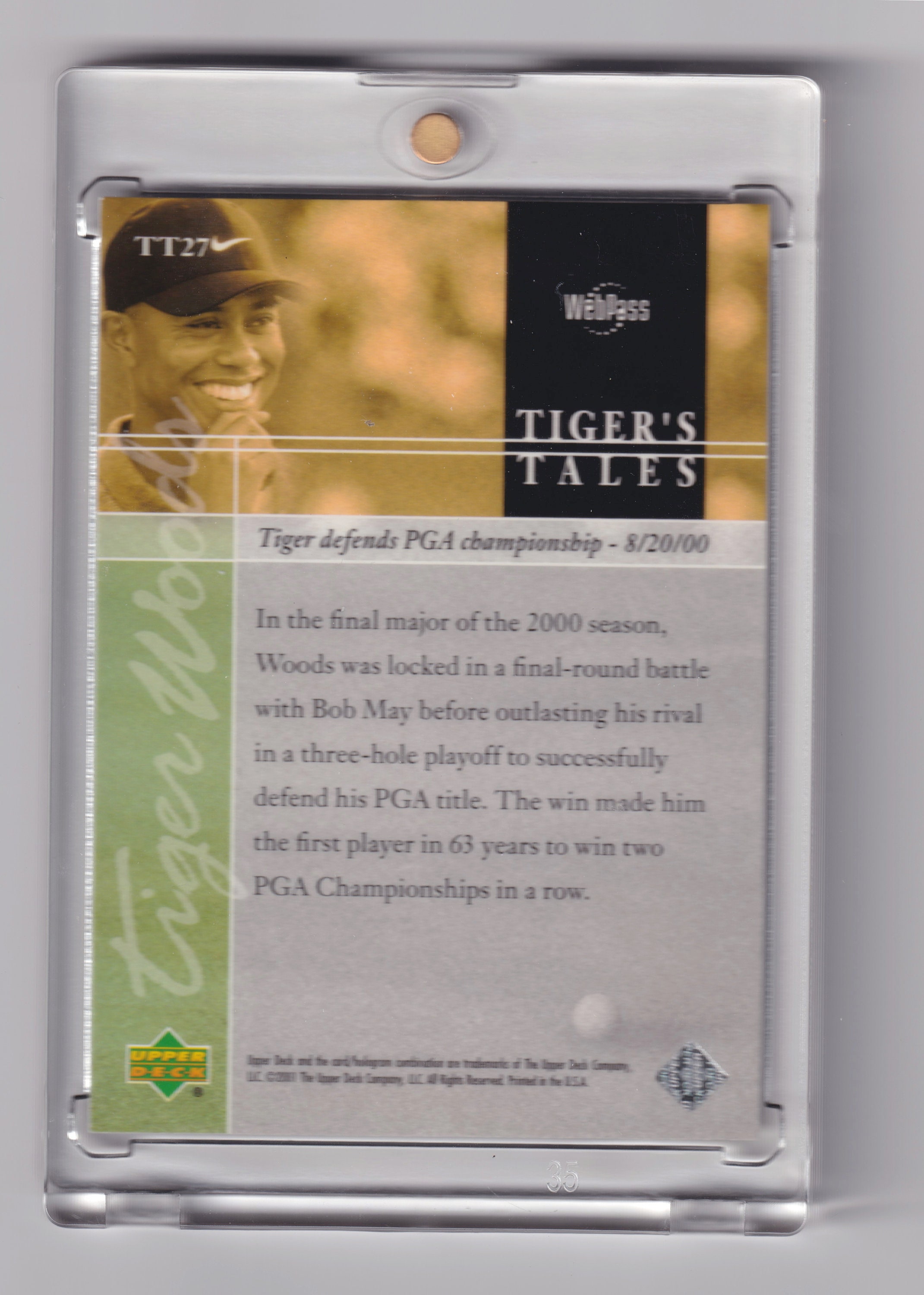 2001 タイガー ウッズ アッパー デッキ UD PGA USA/ゴルフ/ゴルファー