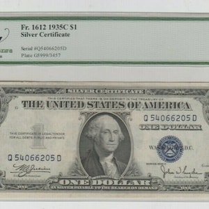 Silver Certificate One Dollar 1935 c Legacy graded choice about new 58PPQ