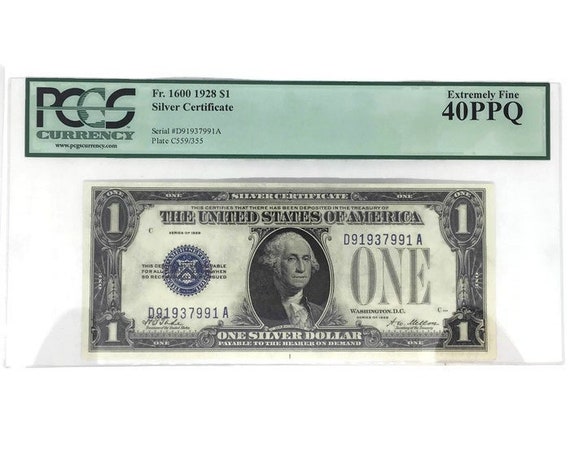 Condition! 1928 FUNNY BACK Silver Certificate in XF