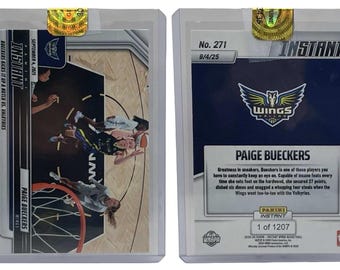 Tarjeta de novata de Paige Bueckers de las Dallas Wings, Panini Instant WNBA 2025 #271 (RC)