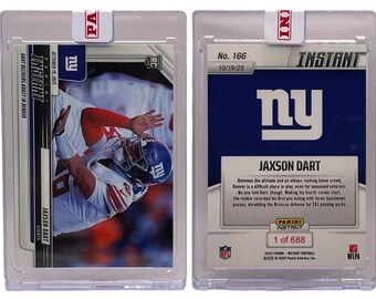 2025 Panini Instant NFL #166 Jaxson Dart NY Giants /688 Rookie Karte (RC)
