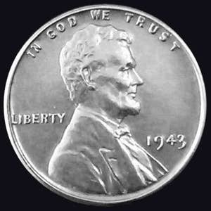 1943-P WWII Emergency Issue Steel Lincoln Cent Uncirculated grade "A+" condition BU