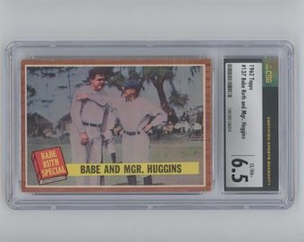 1962 Topps #137 Babe And Mgr. Huggins Babe Ruth Special CSG 6.5 EX- NM
