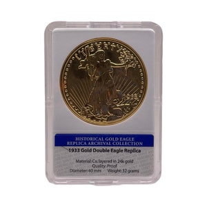Kolekcja archiwalna historyczna 1933 Złota moneta Double Eagle Eagle Proof Replika złota 24k platerowana