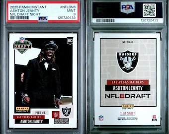2025 Panini Instant NFL Draft Night #NFLDN6 Ashton Jeanty Rookie (RC) PSA 9 Mint
