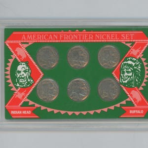 American Frontier  Nickel Set Indian Head & BUFFALO COINS in Case