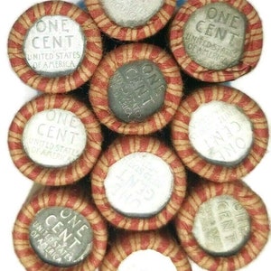1943   Steel Penny ,Roll  (50) Fifty, Steel Cent, Lincoln Cent Mixed Grade