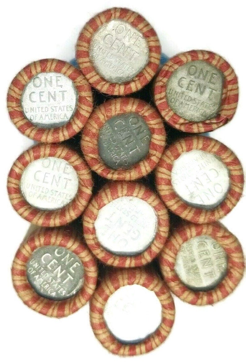 1943 PDS Steel Penny roll 50 Fifty Steel Cent Lincoln Etsy