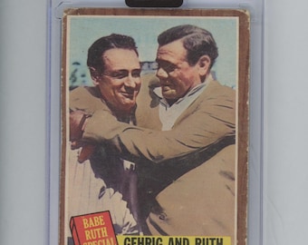 Rare-Original 1962 Topps #140 Babe Ruth Gehrig And Ruth -Authentic