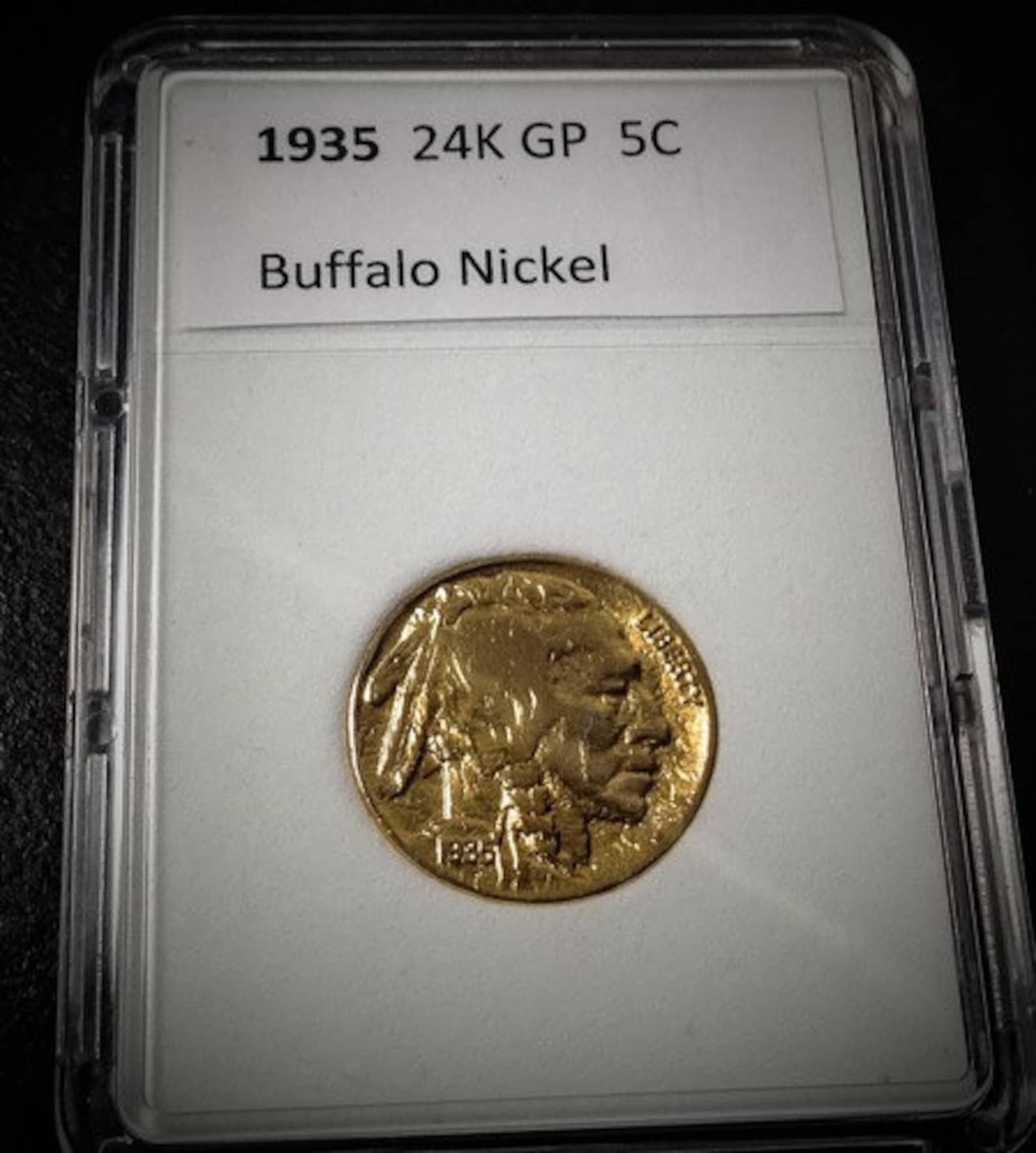 Buffalo Nickel, Pure 24K GOLD PLATED, Authentic ,buffalo Indian Head