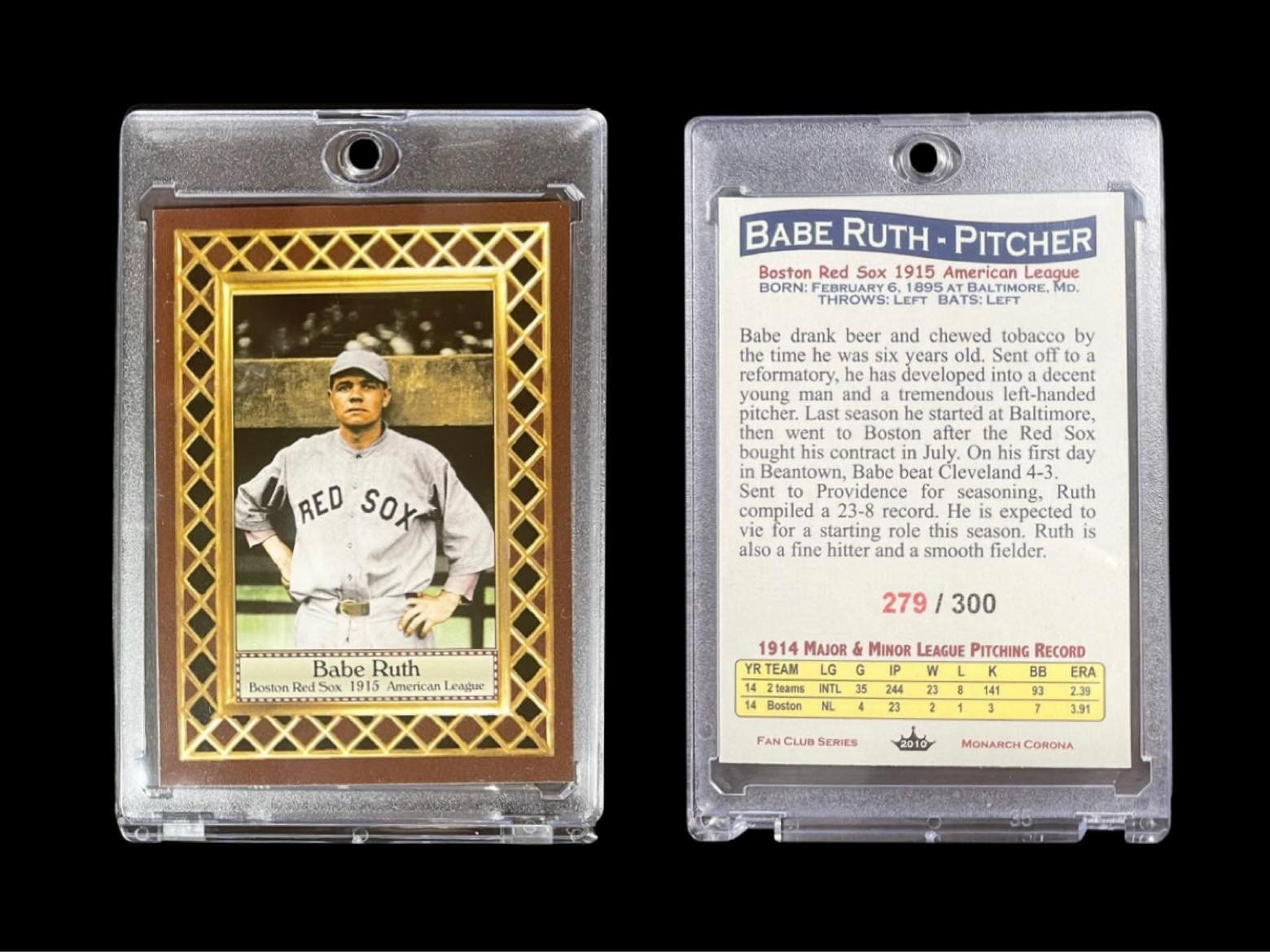 Original- BABE RUTH Rookie Season '15 Boston Red Sox, Fan Club Serial ...
