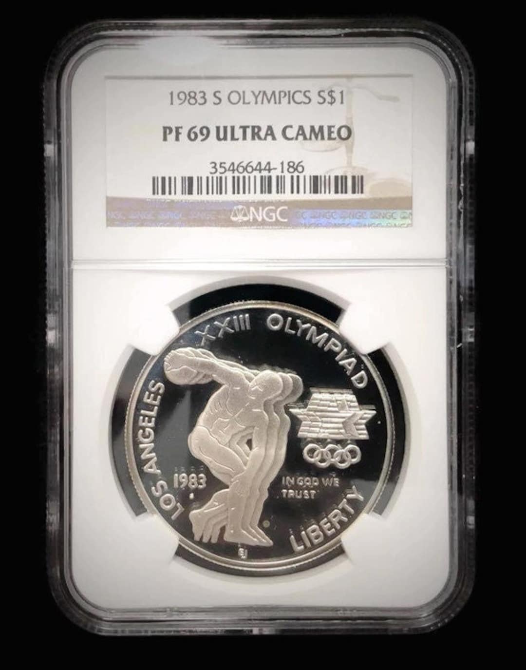 1983-S LA Olympic Proof Silver Dollar Commemorative NGC PF69 Ultra