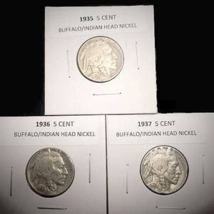Lot of 3 -Antique Buffalo Indian Head Nickel Full Date High Grade XF/AU