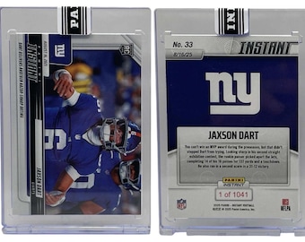 2025-26 Panini Instant NFL #33 Jaxson Dart New York Giants Rookie Card (RC)