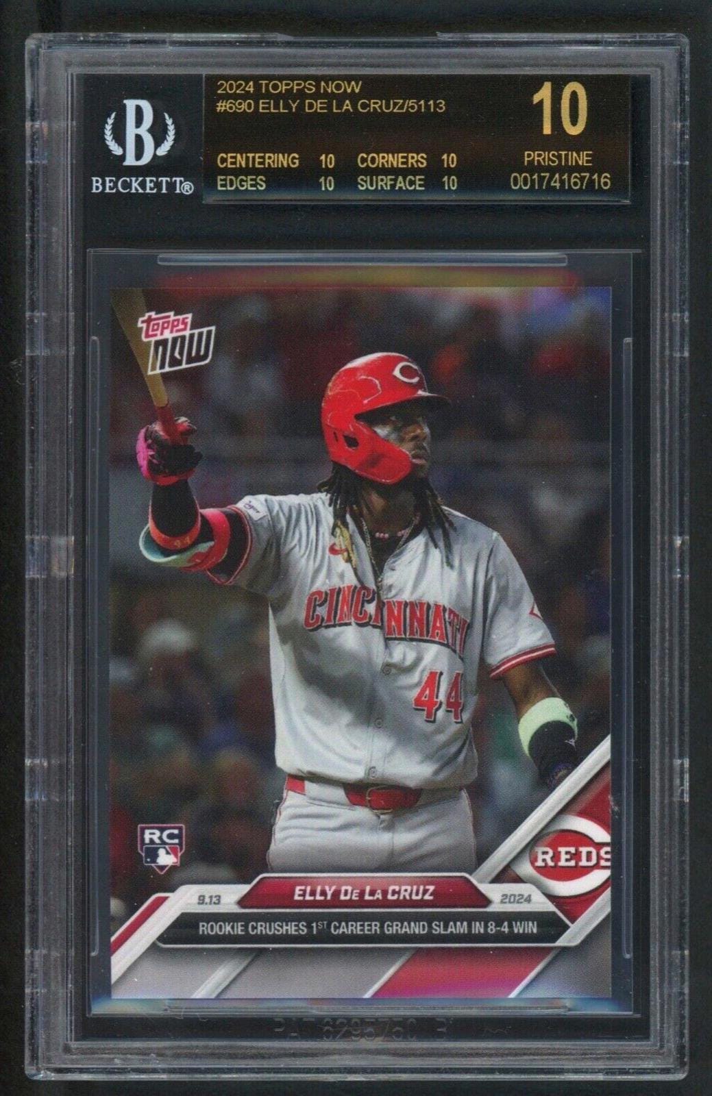 2024 Topps Now #690 Elly De La Cruz 1st Grand Slam BGS 10 Pristine 