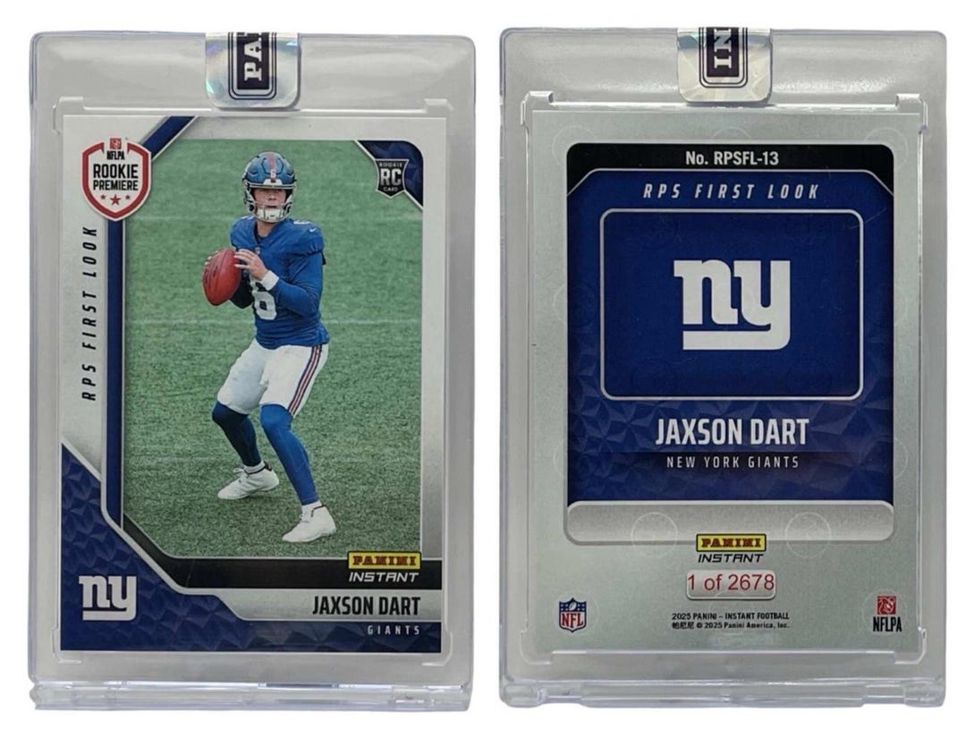 2025 Panini Instant RPS First Look /2678 Jaxson Dart #RPSFL-13 Rookie ...