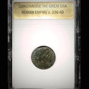 Roman Imperial Constantine The Great Era Ancient Bronze Coin c. 330 A.D.