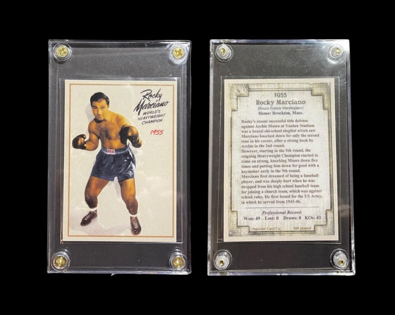 Original ROCKY MARCIANO Undefeated World Heavyweight Boxing Champion Card Only 500 EXIST-rare image 3