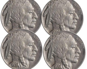 5 枚のクラシックなアメリカ古銭 - 銀のダイム、未流通の小麦セント