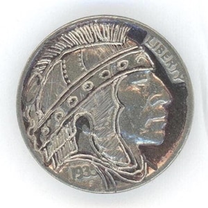 RARE - 1935 Hand Engraved - HOBO NICKEL Buffalo - Highly collectible