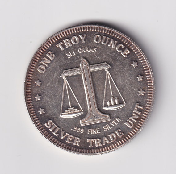 Vintage-silver Trade Unit 1 Oz .999 Fine Silver Round American
