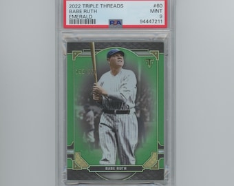 2022 Topps Triple Threads Emerald /259 Babe Ruth #60 HOF PSA 9 Mint -Rare