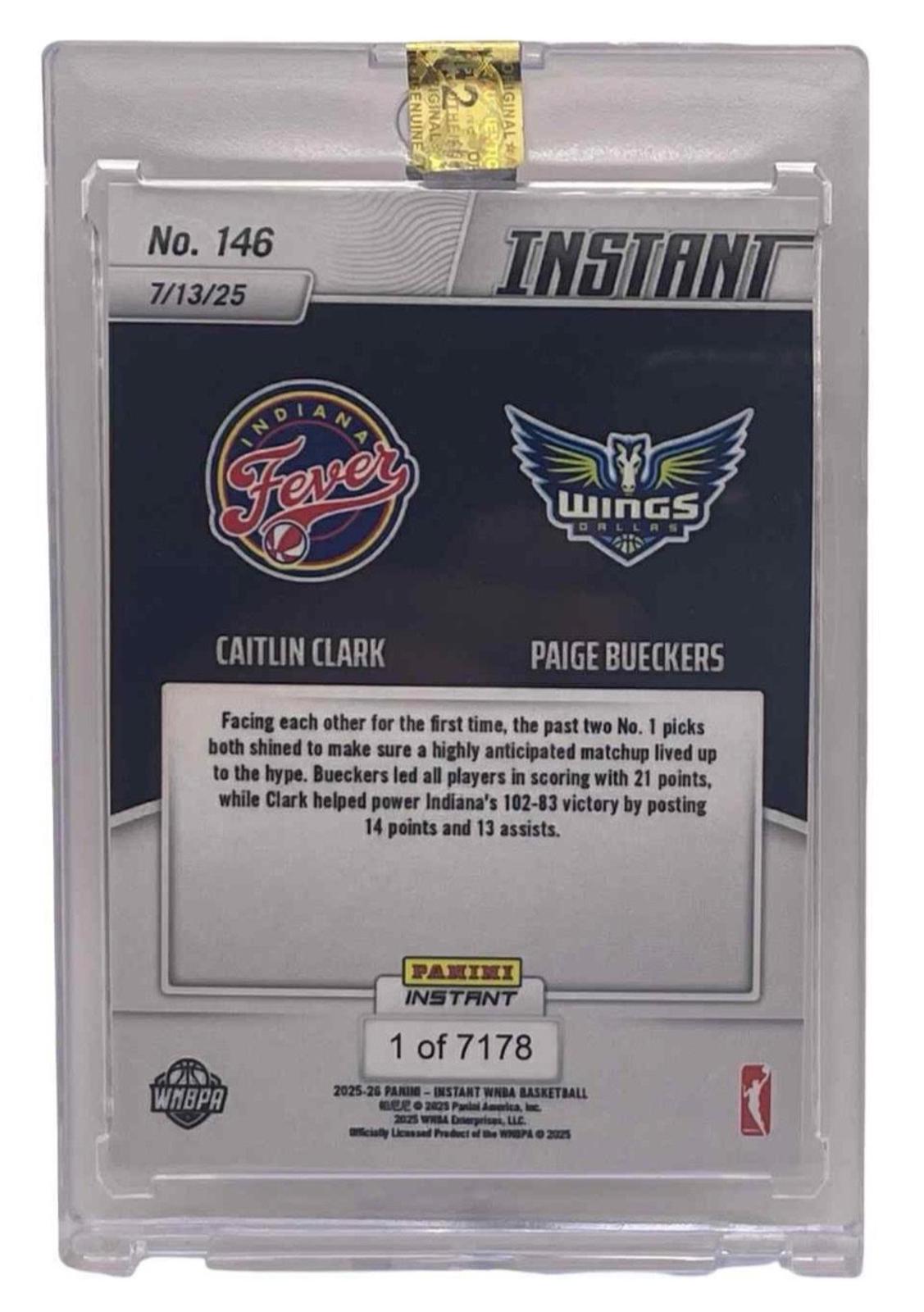 Caitlin Clark E Paige Bueckers - Carta WNBA 2025 Panini Instant #146, Edizione Rookie