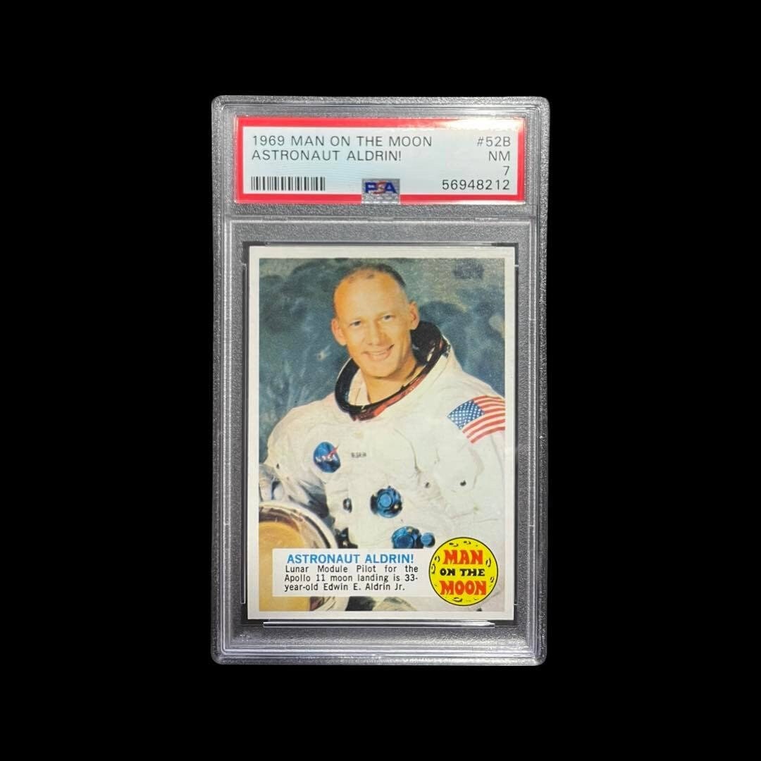 Original-1969 Topps Man on the Moon #52B Astronaut Buzz Aldrin PSA