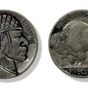 RARE - 1936 Hand Engraved - HOBO NICKEL Buffalo - Highly collectible
