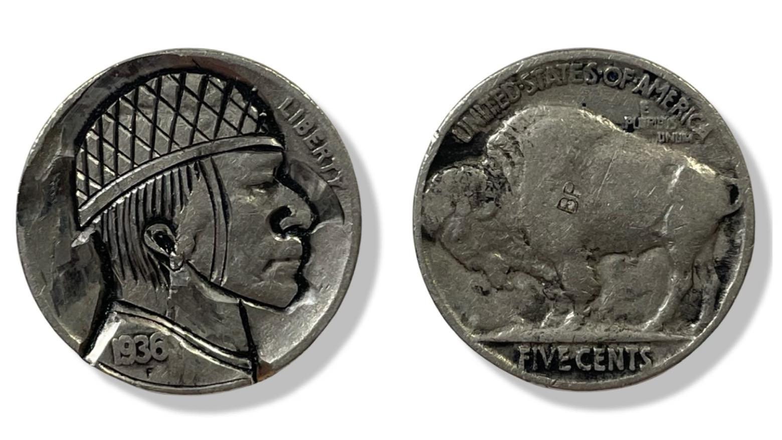Buffalo Pièce Ancienne US Hobo Nickel 1915 – Cadeau Commémoratif Original Pour Papa, Mari Ou Collectionneur
