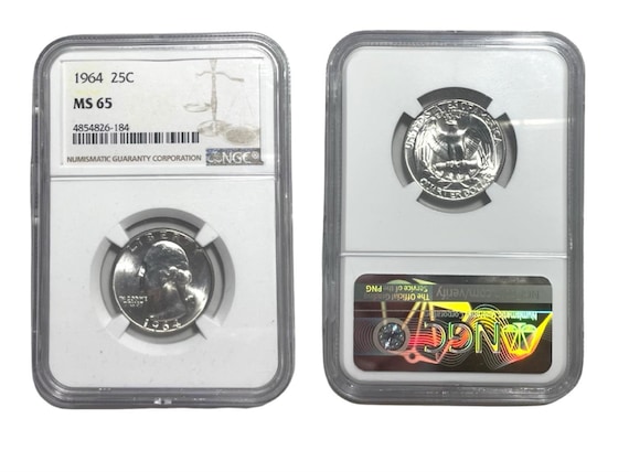 1964-P ジョージ・ワシントン シルバークォーター NGC MS65 認定