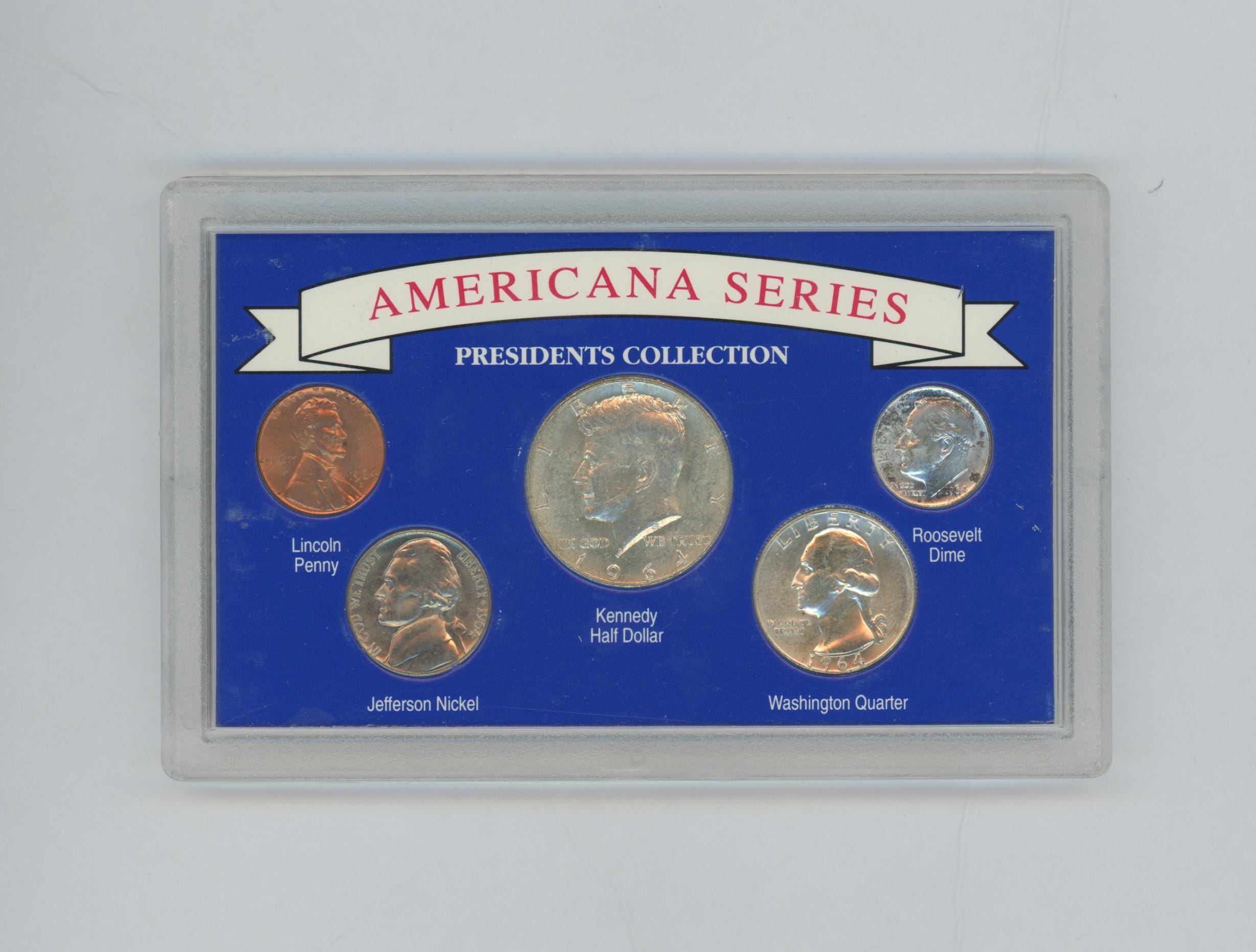 1964年 アメリカ リバティ プルーフ セット　　超美品 1964 AMERICANA SERIES Silver President Collection Set - Rare - Etsy