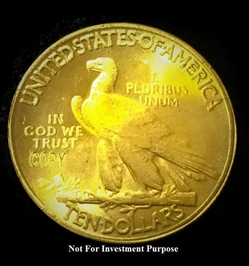 Replica 1933 Indian Head Ten Dollar Eagle Gold Plate Coin | Etsy
