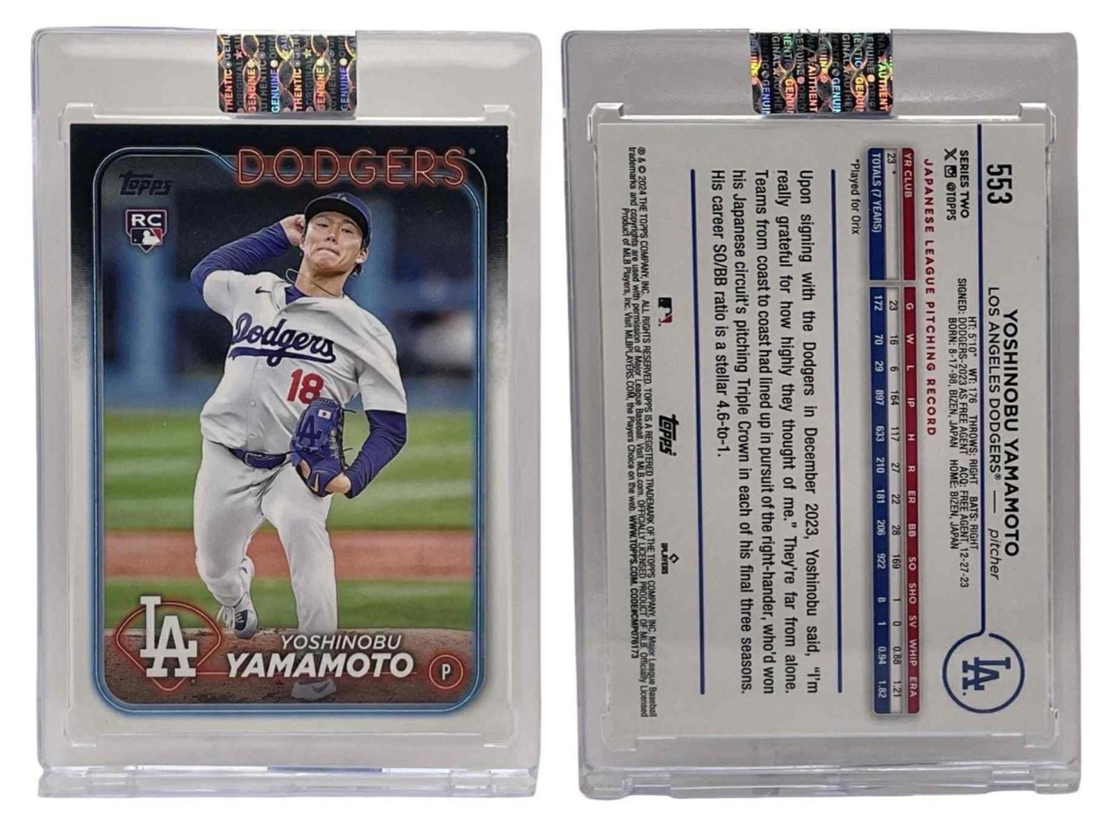 2024 Topps #553 Series 2 Yoshinobu Yamamoto Rookie Card (RC) - Etsy