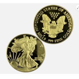 2021 Statue of Liberty Gold Plated Commemorative Coin Souvenir Coins