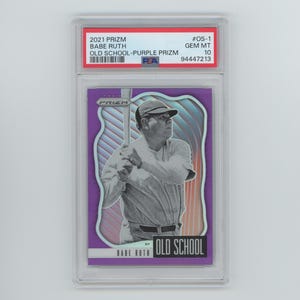 2021 Panini Prizm Old School Lila Prizm #OS-1 Babe Ruth Hof PSA 10 Gem MT