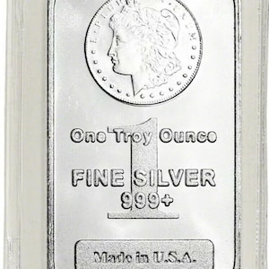 Vintage  1 oz. Highland Mint Silver Bar - Morgan Dollar Design .999+ Fine